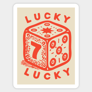 Lucky Number Seven Dice - Vintage Casino Game Graphic Sticker